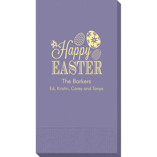 Happy Easter Eggs Guest Towels